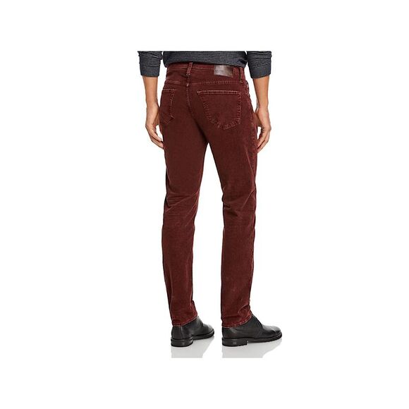 ADRIANO GOLDSCHMIED Mens Maroon Straight Leg, Slim Fit Cotton Blend Pants 30R - Picture 2 of 2